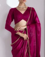Women Saree with Lace Border - Image 3