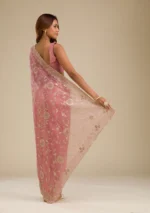 Pink Zariwork Tissue Saree - Image 2